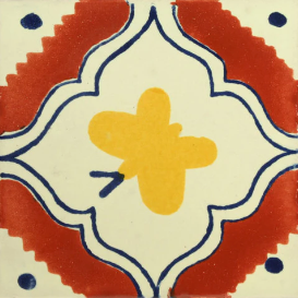 CLEARANCE - TRADITIONAL MEXICAN TILE - MARIPOSA TERRA COTA/AMARILLO 6X6