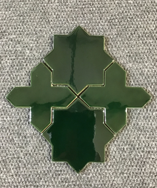 アンティーク花柄メタルカゴ CLEARANCE - LOT OF STARS AND CROSS - VERDE BOTELLA – Mexican Tile
