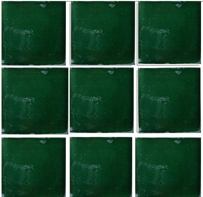 Carreaux De Faïence Mexicains Monochromes - Verde Lima Deslavado - 10x10 Cm - Cerames