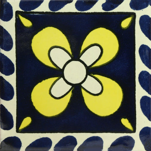 Traditional Decorative Mexican tile yellow flower
