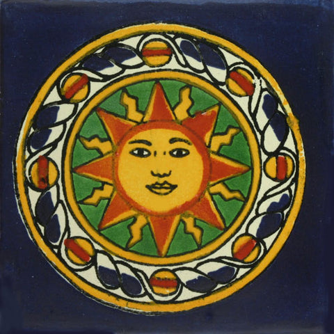 Traditional Decorative Mexican tile sun design