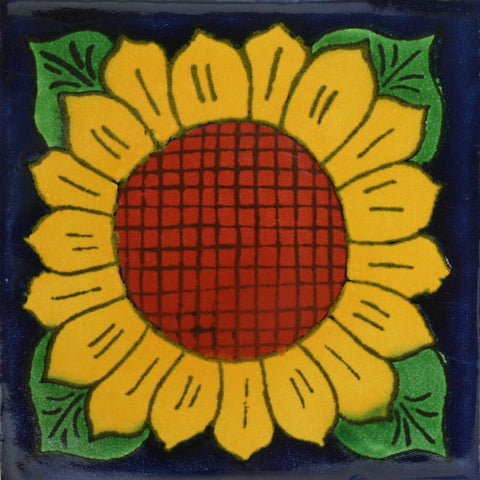 Traditional Decorative Mexican Sunflower Tile 