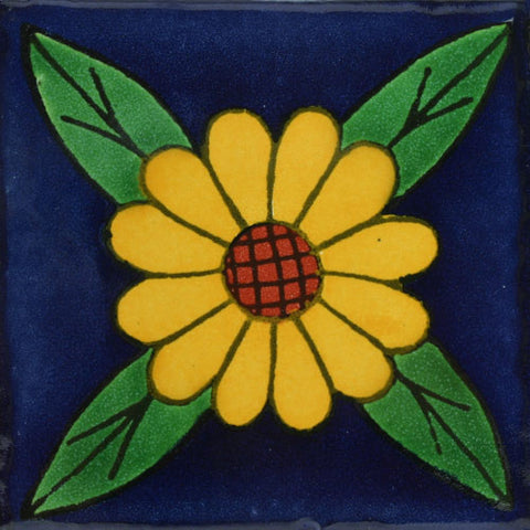 Traditional Decorative Mexican Sunflower Tile 