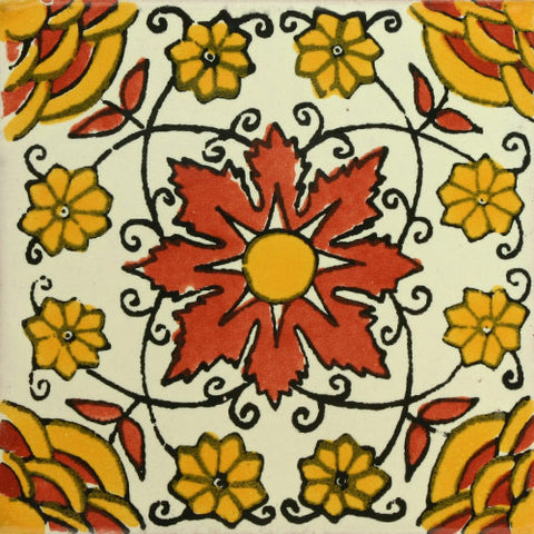 Traditional Decorative Mexican tile desert rose 