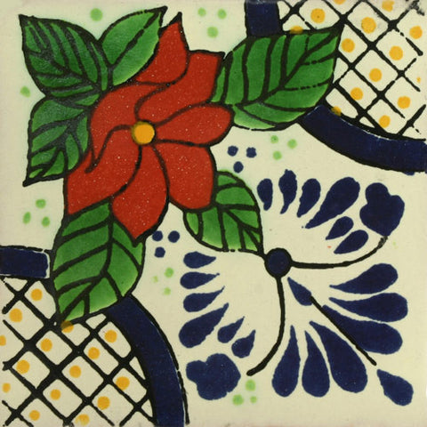 Traditional Decorative Mexican Tile - flower