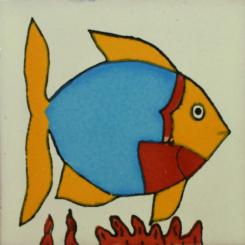 Traditional Decorative Mexican tile - Angel Fish