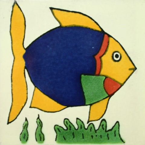 Traditional Decorative Mexican tile - Angel Fish
