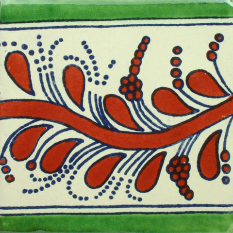 Mexican Tile-Border Decorative-Terra Cotta and Green