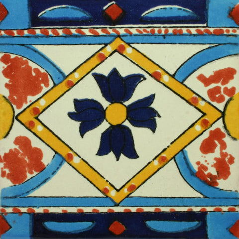 Mexican Tile-Border in blue and terra cotta