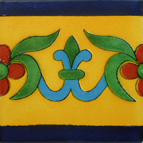 Mexican Tile -Border Decorative-Yellow and Cobalt blue