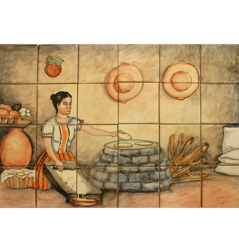 Mexican Style Mural - Cocinera