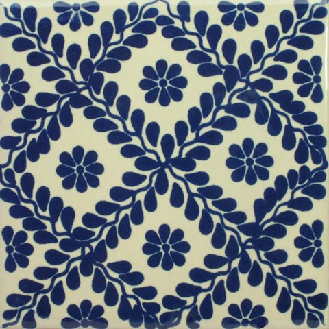 Blue and white pattern ceramic Mexican tile