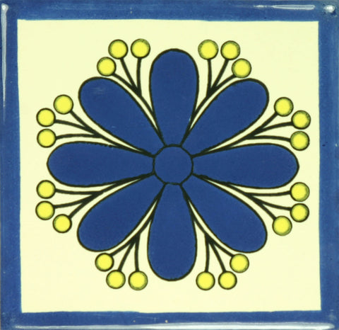 Especial ceramic Spanish decorative tile - flower