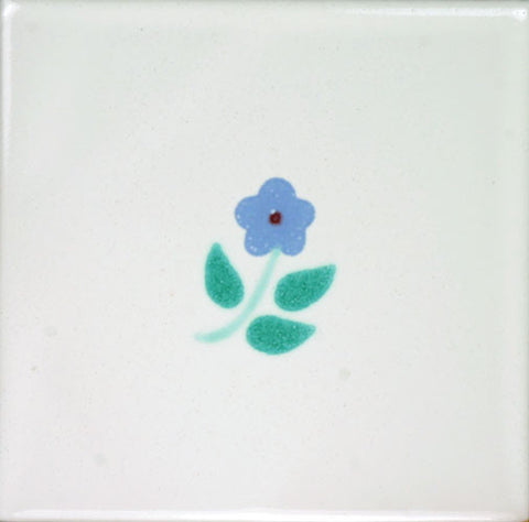 Especial ceramic Spanish decorative tile - blue flower