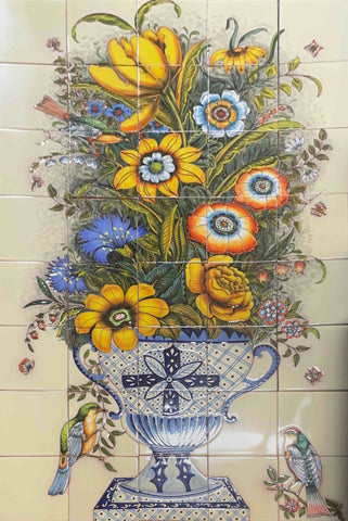 Mexican Style Mural - Pajaro Y Flor Mural