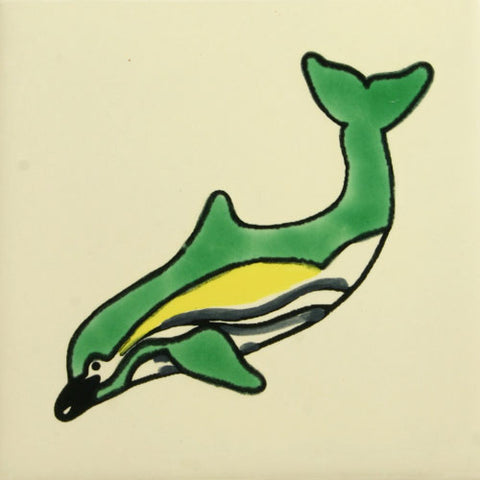 Especial ceramic Decorative Mexican Tile - dolphin