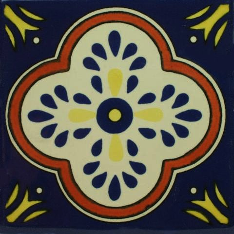 Porcelain Decorative Mexican Tile - Flor Cruz – Mexican Tile Designs