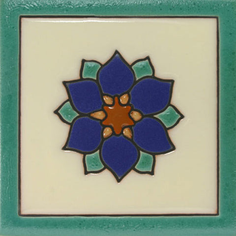 Raised relief floral Mexican tile