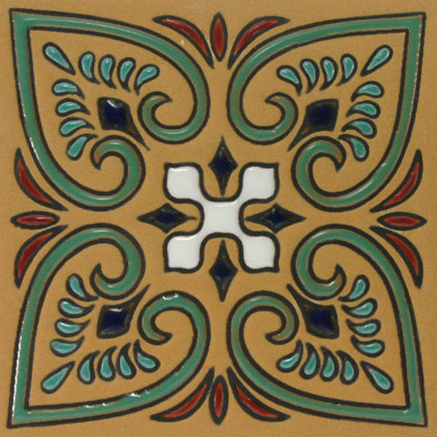 Raised relief Moorish tile