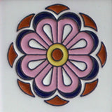 Hand painted raised relief tile