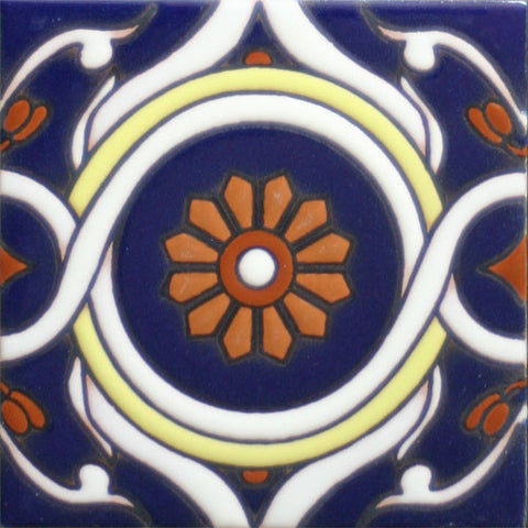 Raised relief ceramic Mexican tile