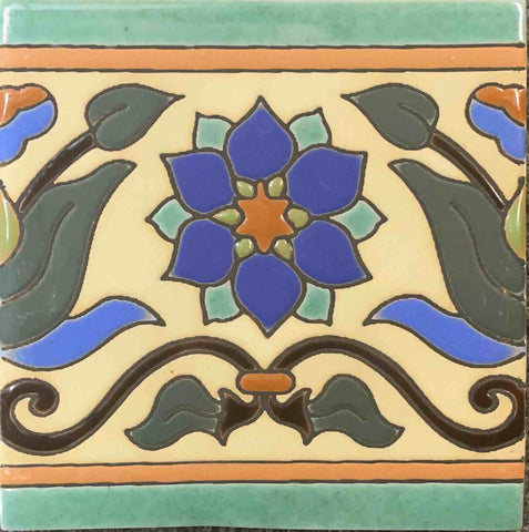 CLEARANCE - PRIMA MEXICAN TILE - VIOLETA AZUL 4x4 #30334CL