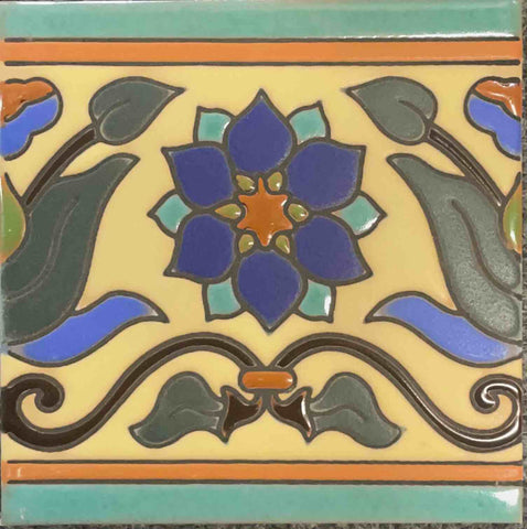 CLEARANCE - PRIMA MEXICAN TILE - VIOLETA AZUL 4x4 #30334CLE