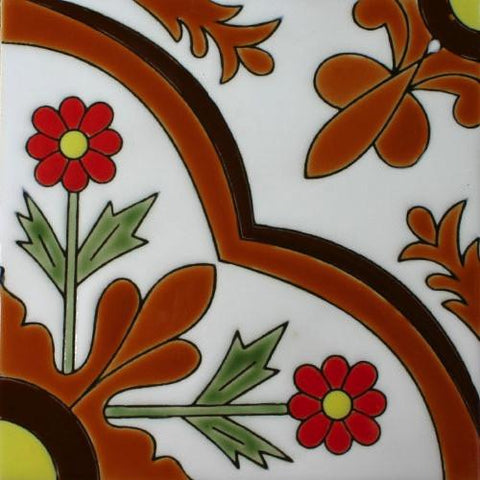 Porcelain Malibu style Mexican Tile - Apodaca Rojo