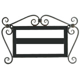 Ornate scrollwork iron house number frame