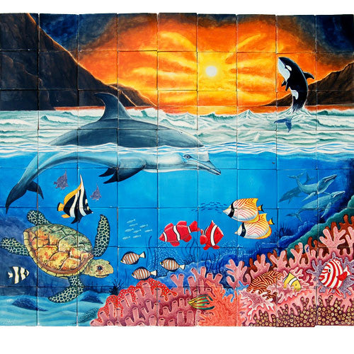 100 Mexican Talavera Tiles 4x4 Inch - Handpainted Green Design Mix, Ceramic Backsplash & Wall Tiles