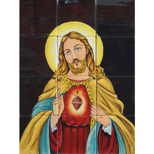 Mexican Style Mural - Sagrado Corazon – Mexican Tile Designs