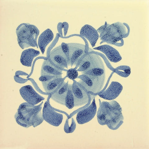 Gorky Gonzales blue flower art tile