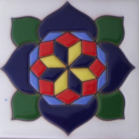 Raised relief flower Mexican tile