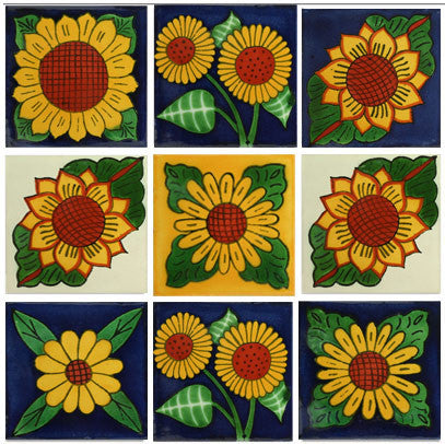 Sunflower Mexican Talavera tile collection