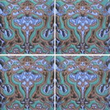 Raised relief Mexican hand painted tile