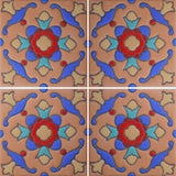 4-tile pattern of raised relief tile