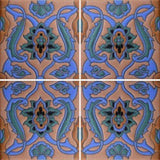 Hand painted raised relief Mexican tile