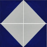 4 tile array of blue and white tile