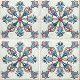 Hand painted raised relief Mexican tile pattern