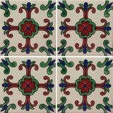 4-tile array Mexican decorative cross tile