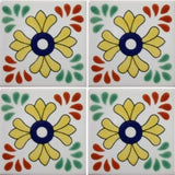 4 tile array decorative ceramic Mexican tile