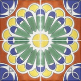 Four tile array ceramic Mexican tile- Fiesta