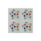 4 tile array flower bouquet decorative Mexican tile