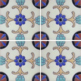 Raised relief 4-tile pattern