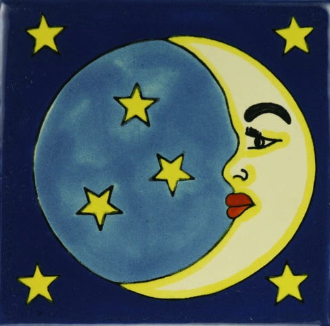 Porcelain moon and stars Mexican Tile