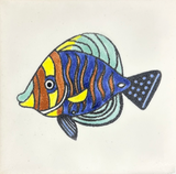 CLEARANCE - SET OF 3 PORCELAIN FISH TILES - 4X4