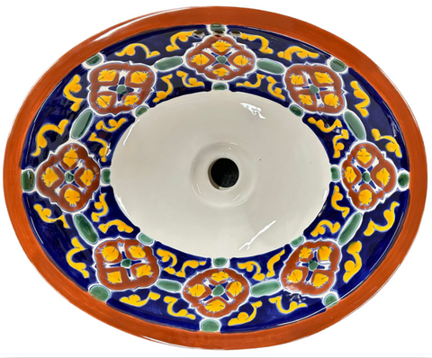 CLEARANCE - TRADITIONAL MEXICAN SINK-DOLORES TERRA COTA - MEDIUM OVAL