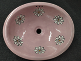 CLEARANCE -Traditional Mexican Sink-Amapola Rosa - MEDIUM OVAL