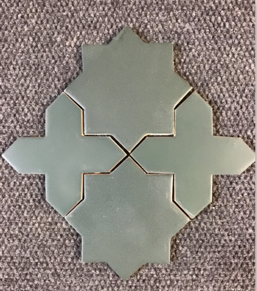 CLEARANCE - LOT OF STARS AND CROSS - VERDE BOTELLA MATTE – Mexican Tile ...