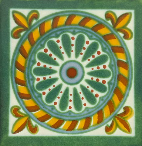 Traditional Mexican Tile - Cuerda Verde